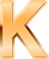 luxe or alphabet lettre k png