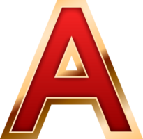 3d elegante rojo alfabeto letra un png