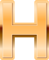 Luxury Gold Alphabet Letter H png