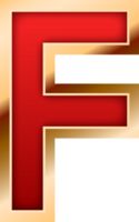 3d elegante rosso alfabeto lettera f png