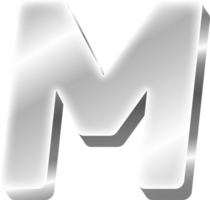 silver- alfabet brev m png