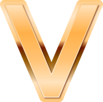 Luxury Gold Alphabet Letter V png