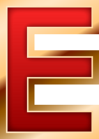 3d elegant röd alfabet brev e png