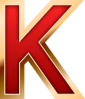 3D Elegant Red Alphabet Letter K png