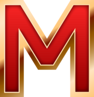 3D Elegant Red Alphabet Letter M png