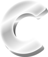 Silver Alphabet Letter C png