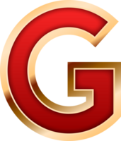 3D Elegant Red Alphabet Letter G png