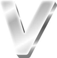 Silver Alphabet Letter V png