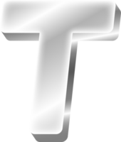 Silver Alphabet Letter T png