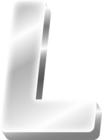 Silver Alphabet Letter L png