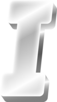 Silver Alphabet Letter I png