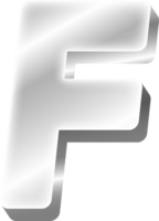 Silver Alphabet Letter F png