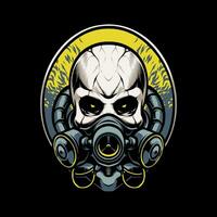 biohazard mask skull head illustration vector