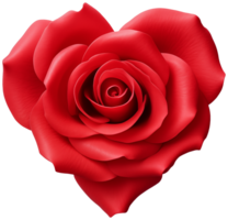 AI generated Valentine's day, heart from flowers on a transparent background png