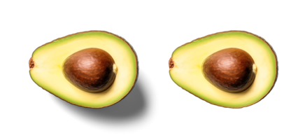 AI generated Avocado, on a transparent background, digital photography png