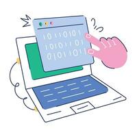 Web Programming Doodle Mini Illustration vector