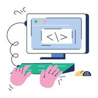 Source Code Doodle Mini Illustration vector