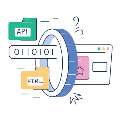 Web Programming Doodle Mini Illustration