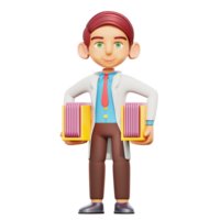 3d illustration male doctor holding two documents png