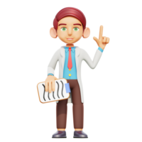 3d illustration male doctor explaining png