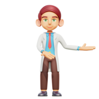 3d illustration male doctor show something png