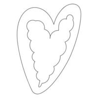 Simple doodle heart. Hand drawn heart isolated on white background. Symbol of Valentine Day. Vector illustration.