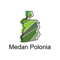 Map of Medan Polonia City modern outline, High detailed vector illustration Design Template, suitable for your company