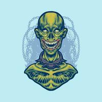 el zombi cabeza ilustración vector