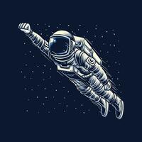 flying astronaut galaxy vector illustration