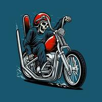 riding chopper motorcycle vector illustration