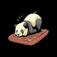 the sleepy time panda illustration vector