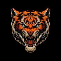 the roar tiger head illustration vector