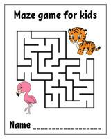 Square maze. Labyrinth conundrum. Game for kids. Puzzle for children. Cartoon character. Isolated on white background. Vector illustration.