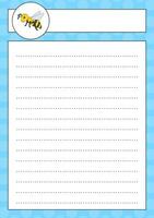 Lined sheet template. Handwriting paper. For diary, planner, checklist, wish list. Vector illustration.