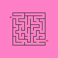 Abstract square maze. Game for kids. Puzzle for children. Labyrinth conundrum. Find the right path. Vector illustration.