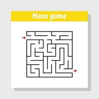 Abstract square maze. Game for kids. Puzzle for children. Labyrinth conundrum. Find the right path. Vector illustration.