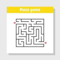 Abstract square maze. Game for kids. Puzzle for children. Labyrinth conundrum. Find the right path. Vector illustration.