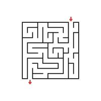 Abstract square maze. Game for kids. Puzzle for children. Labyrinth conundrum. Find the right path. Vector illustration.