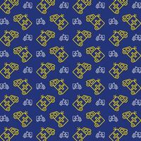 Ambulance trendy vector design repeating pattern illustration background