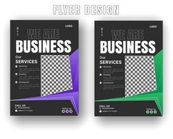 Digital business flyer and innovation solution with gradient color shape or white background roll up design template vector