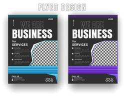 Digital business flyer and innovation solution with gradient color shape or white background roll up design template vector