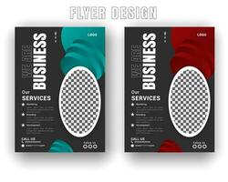 Digital business flyer and innovation solution with gradient color shape or white background roll up design template vector