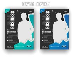 Digital business flyer and innovation solution with gradient color shape or white background roll up design template vector