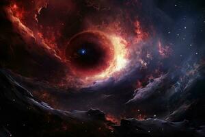 AI generated Stars of a planet and galaxy in a free space Elements of this image furnished by NASA, Black hole consuming a nebula, AI Generated photo