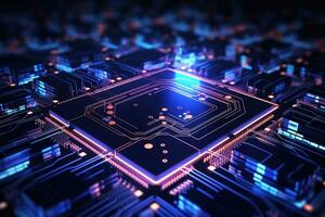 AI generated Circuit board background. 3d rendering, 3d illustration, AI Generated photo