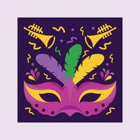 3d en capas Mardi Gras antecedentes vector