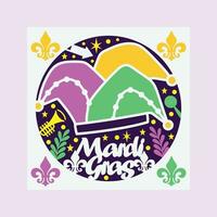 3D Layered Mardigras Hat Background vector