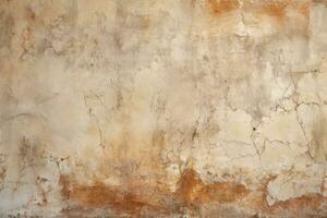 AI generated old grunge wall background texture, Ancient wall with rough cracked paint, old fresco texture background, AI Generated photo