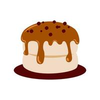 boba souffle pancake vector illustration for poster and banner decorations. food theme illustration.