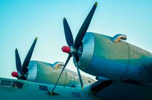 propeller blades of an old vintage cargo plane photo